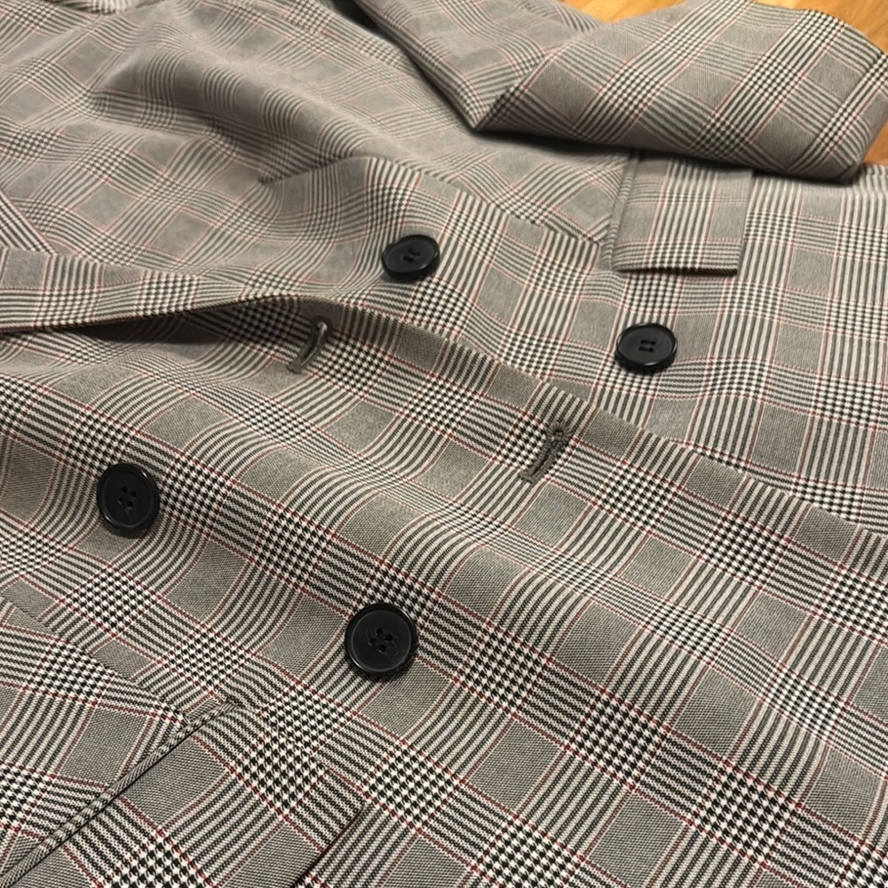 The Limited Women's Gray Checkered Blazer 12 - Picture 4 of 6